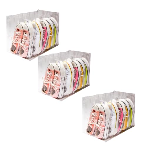 Kit 3 Colmeia Organizador Sapatos Toalha 6 Nicho Chinelos Tênis Roupas Cama Plástico Reforçado Transparente Nizz Organizadores