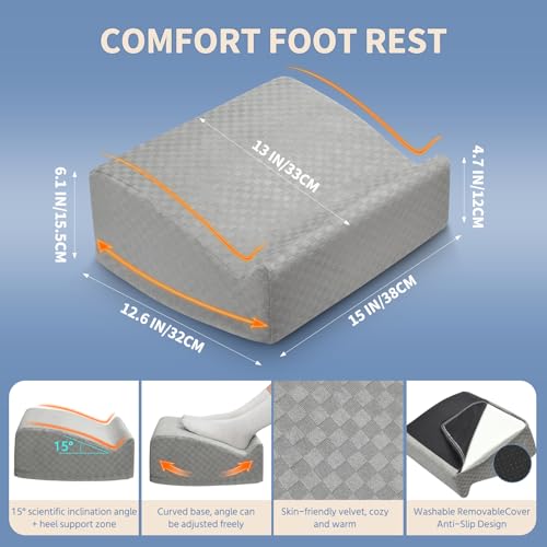 Nockovi Foot Rest Under Desk with Rocking Base | Gray Checkered Pattern — view 4