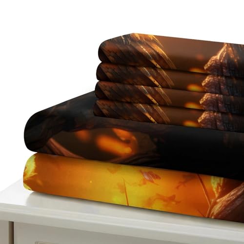 Housse de couette fermeture eclair resistante parure de lit hibou 140x200cm lit single - 7