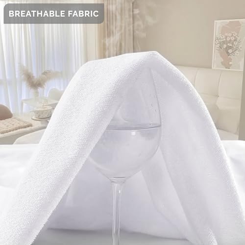 Protège-matelas 100% imperméable respirant éponge de coton 30cm blanc - 4