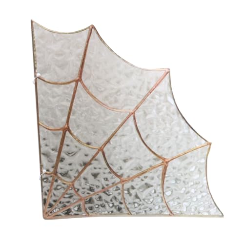 Telarañas de cristal para decoración de puerta, telarañas inquietantes, obras de arte de cristal, decoración de puerta, esquina, Halloween, adorno elegante de cadena