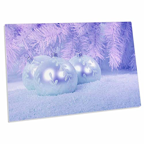 3Drose Snow, Pine Trees And Ornaments In Shades Of Blue - Desk Pad Place Mats (Dpd-60393-1) #TOP21