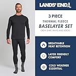 Lands' End Thermal Underwear for Men 3 Pc. Set – Warm Long Johns for Men Base Layer Long Sleeve Shirt, Pants & Socks - Image 2