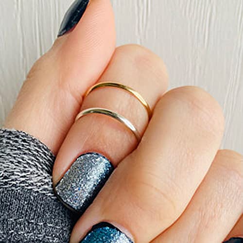 Five Variety Skinny Band Rings In 14K Gold Fill Or Sterling Silver (Sterling Silver, 3) #TOP5