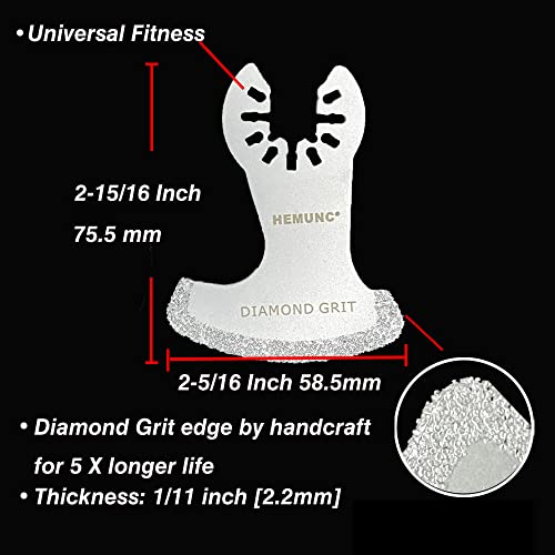 Hemunc HM-0006D 6Pcs Diamond Oscillating Tool Blades, Multi Tool Mortar Cutting Saw Blades Precise For Grout Removal And Soft Tile Cut thumb #1
