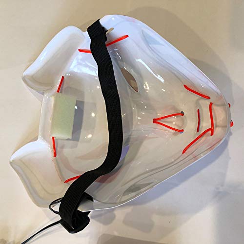 Mufern 10 cores raposa máscara facial completa luzes de néon festa de halloween abajur led escuro br