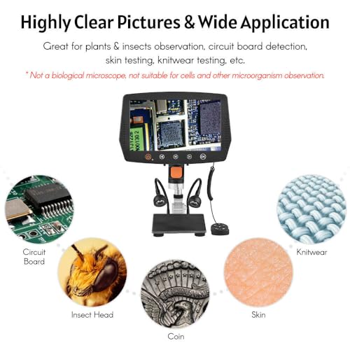 Image of Tobo Microscope 50-1500X Digital Microscope 9 Inch LCD Display 1080P HD Camera LED Lights Recording Video Taking Photos Remote Control TD-1122IM.
