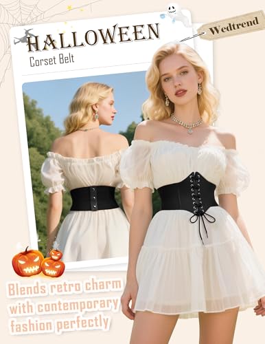 Wedtrend Women's Corset Belt Lace-Up Tied Elastic Waist Belt Renaissance Corset Vintage Belts for Dresses2