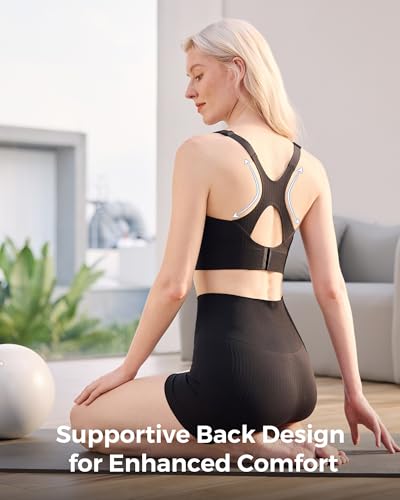 Momcozy Nursing Bras for Breastfeeding, Ribbed Maternity Bra with Racerback, Soft Stretchy Nursing Sports Bra for Yoga3