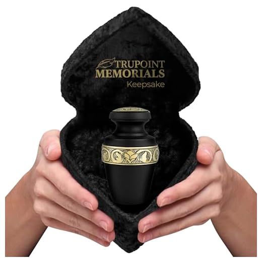 Trupoint Memorials Cremation Urns for Human Ashes - Decorative Urns, Urns for Human Ashes Female & Male, Urns for Ashes Adult Female, Funeral Urns - Black, 1 Small Keepsake with a Heart Box