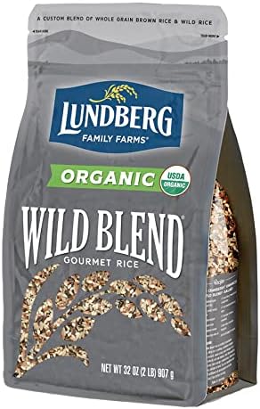 Lundberg Family Farms - Organic Wild Blend Rice, Pantry Staple, Whole Grain Blend of Black, Brown, Red, & Wild Rice, Non-GMO, Gluten-Free, USDA Certified Organic, Vegan, Kosher (32 oz)