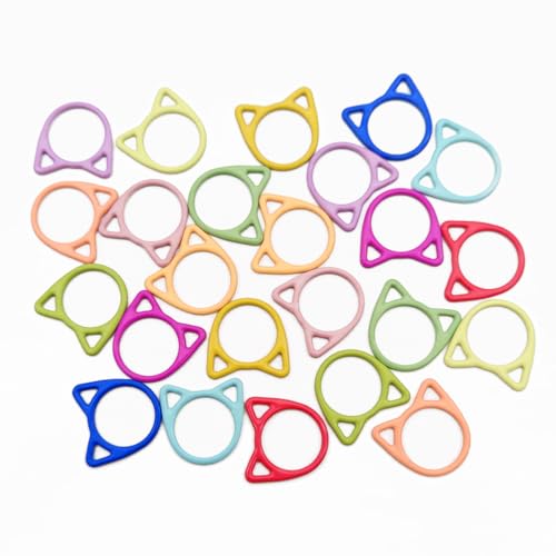 Image of ZHENZHIZHE Colorful Ring Stitch Markers Multicolor Stitch Markers Knitting Stitch Rings Mini Size Crochet Markers Knitting Tool for Sewing Weaving