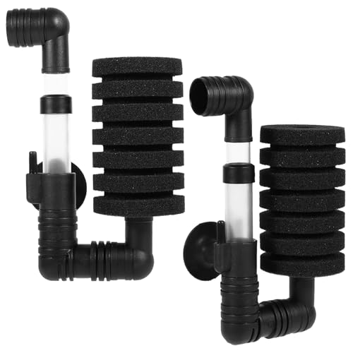 GmwyCzV 2 Pièces Filtre Eponge d'Aquarium, Filtres Exhausteur Aquarium, Filtre à Eponge Biochimique, Mini Filtres Aquarium, pour Enrichissement en Oxygène Filtration...