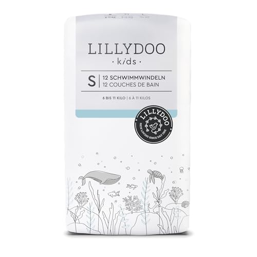 Pañales-bañador LILLYDOO desechables, delicados con la piel, para bebés, talla S (6-11 kg), 3 paquetes (36 unidades) con 2 diseños diferentes