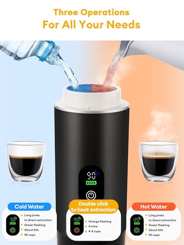 Image of Upgraded 3 in1 Portable Espresso Machine with LED Display,20 Bar Real Time Temp&Battery Indicator-Portable Coffee Maker for Travel,Office Use,Compatible with Ground Coffee & Capsule(Black)