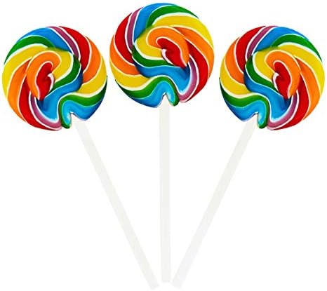 Squiggly Pops Petite Swirl Lollipops - 24 Piece Jar (Rainbow)