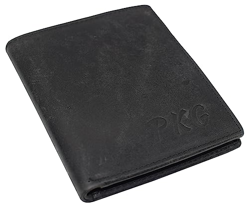 MARSHAL Personalized 100% Mens RFID Blocking Bifold Hipster Hunter Leather Euro Credit Card ID Wallet (Black)3