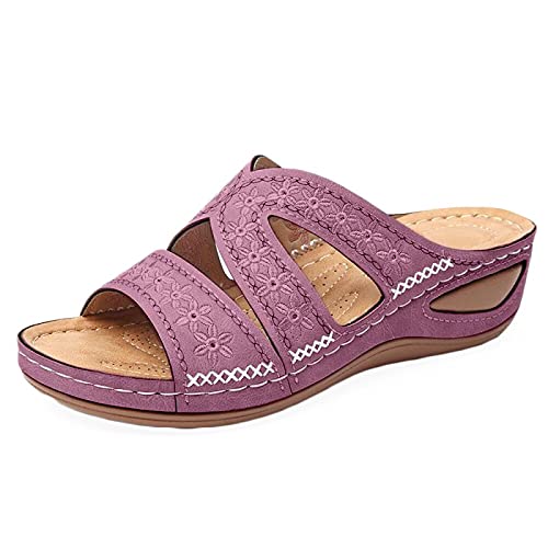beiousalie Orthopedic Sandals for Women,Arch Support Anti-Slip Summer Sandal Beach Bohemia Comfortable Platform Outdoor Flats Shoes
