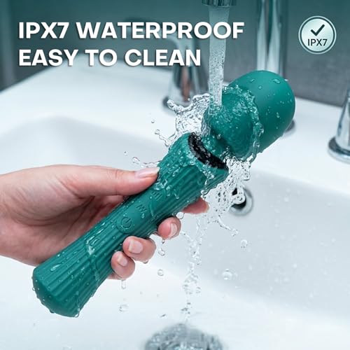 Image of Handheld Personal Wand Massager - 12 Powerful Vibration Modes, Green