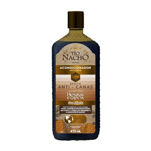 Cuidado Para El Cabello, Drugstore TIO NACHO - Acondicionador Efecto Anti-Canas con Henna Egipcia. Ayuda a tonalizar las canas progresivamente, con jalea real y henna vegetal. Empaque 100%...
