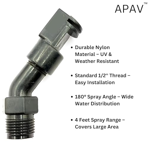 Image of Solar Panel Cleaning Sprinkler - Made by Nylon Material, UV-Protected | 180 Spray Angle | 1 /2'' Thread | 4 Feet Spray Range | V-Shape Flow (Nylon - Pack of 5)