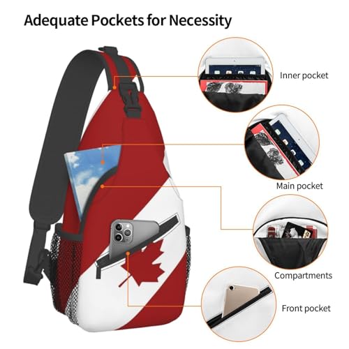 ASYG Cute Canada Flag Sling Bag Crossbody Sling Backpack Canadian Chest Shoulder Backpack Men Women Hiking Outdoor4