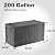DRATO 200 Gallon Deck Box, Waterproof Resin Large Outdoor Storgae Box for Patio Furniture, Patio Cushions, Gardening Tools, Pool Supplies, Lockable (Black, 200 Gallon)