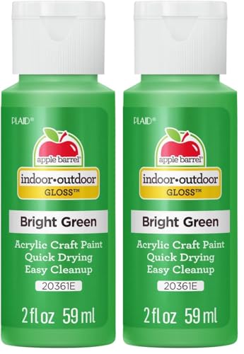 Image of Apple Barrel Gloss Acrylic Paint in Assorted Colors (2-Ounce), 20361 Bright Green (Pack of 2)