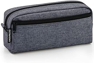 HASVREOG Big Capacity Pencil Case Large Capacity Pen Bag for Students Stationery Pouch Pencil Box Desk Organizer with Smooth Zipper Portable Pencil Pouch for School Office Supplies (Grey)