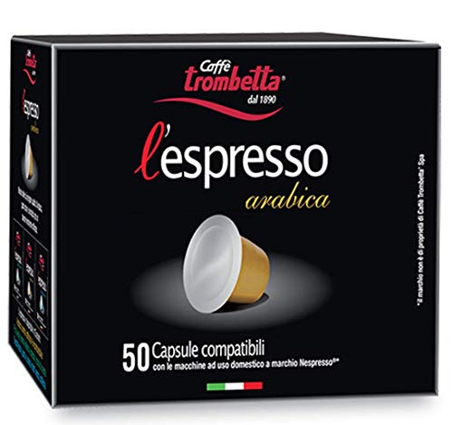 Caffè TROMBETTA L 'Espresso, Italien Kaffee Nespresso kompatible Kapseln. Aus 100% Arabica mit einem vollmundigen und körperreichen - 50 Kapseln