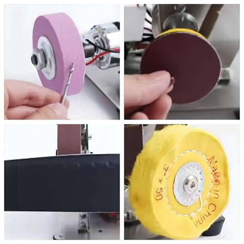 Mini Benchtop Belt Sander, Electric Knife Sharpener, Power Grinder Polisher Sander Sanding Machine for Woodworking Metal Working Knife Making 4000-9000RPM - Image 7