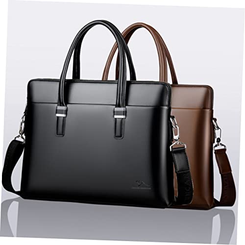 Maletín de piel para hombre DOITOOL para laptop casual y de negocios miniatura 4