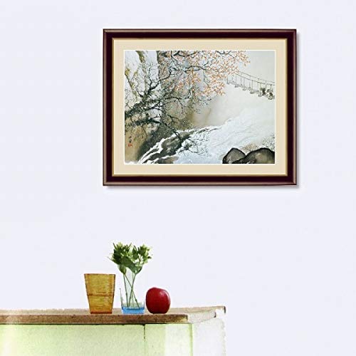 Amazon.co.jp: 川合玉堂『春潤』高精彩工芸画+手彩 風景画 風俗画 桜