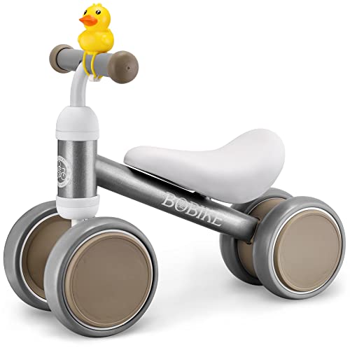 Image of Bobike Baby Balance Bike Toys for 12-36 Months Kids Toy Boy and Girls Gifts Toddler Best First Birthday Gift Children Walker No Pedal Infant 4 Wheels Bicycle (Classic, Sliver)