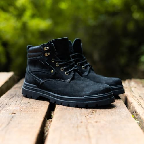 DRUON Atlas Black Nubuck Leather Boots Gain 2.5" in Height with Premium Nubuck Leather for Style & Durability Sleek Comfortable & Designed for All-Day Wear4