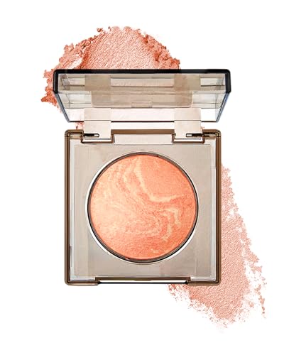 Soft Glow Blush Cuit, Longue Durée Waterproof Fard a Joue, Makeup Poudre en Naturel Gloss, Abricot Blush Poudre pour Vegan Blusher Buildable Coverage, Lightweight en Fine Texture, pour Toutes Peaux-03