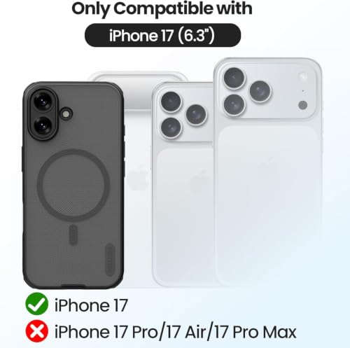 Image of PRITO Nilkin Slim Magnetic Matte Series case for iPhone 17 (17), MagSafe Magnetic, Shockproof and Scratch-Resistant, Lightweight Case (Transparent Black, 17)