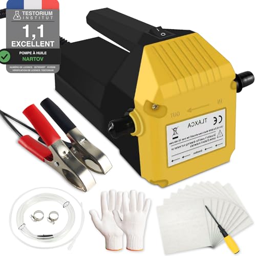 VKE Pompe Vidange Huile Moteur 12V 80W, Pompe Essence avec...