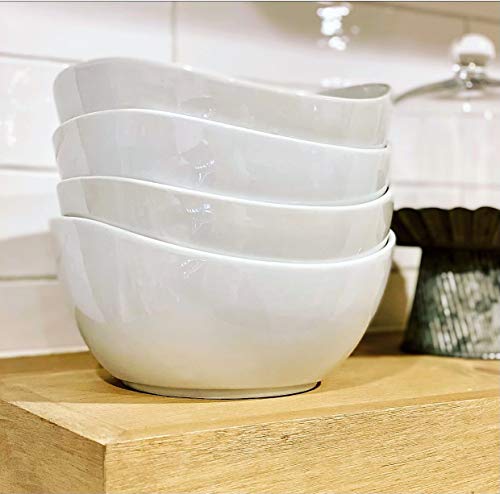 image for Partito Bella 48 Ounce Serving Bowls, Large Bowl Set of 4, White Porce