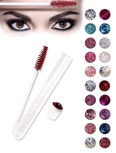 Eyelash brush - 20 pcs disposable eye lash wand and comb applicator in a tube - Make up tool for eyelash extension supplies