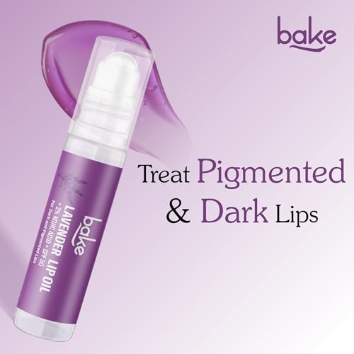 Image of BAKE 2% Kojic Acid Lavender Brightening Lip Balm Oil for Dark & Pigmented Lips with SPF 50 PA++++ with Alpha Arbutin - 15g (Lavender)