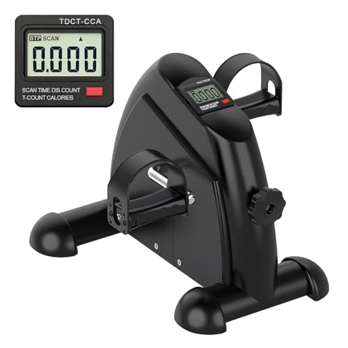 Image of Mini Exercise Bike: Portable Under Desk Bike Pedal Exerciser Foot Cycle Arm & Leg Pedal Exerciser with LCD Screen Displays & Adjustable Resistance for Home /Office