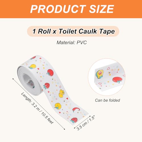 Image of PATIKIL Caulk Tape Waterproof Self Adhesive, PVC Toilet Caulking Sealant Strip Bathtub Caulk Sealing Strip Tape for Bathroom Kitchen Countertop, Fruit (1.5 Inch x 10.5 Ft)