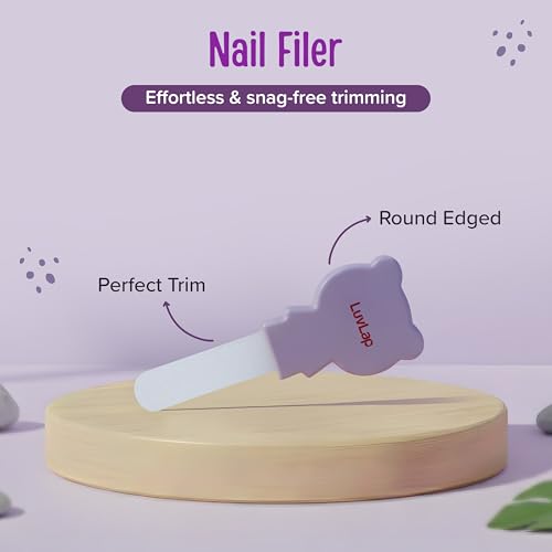 Image of LuvLap 4 in 1 Baby Grooming Set with Cute Case, Baby Manicure Set with Nail Scissors, Nail Clipper, Nail File & Tweezers, Grooming Kit for New Born & Toddler, BPA Free, Compact & Easy to Carry, 0m+