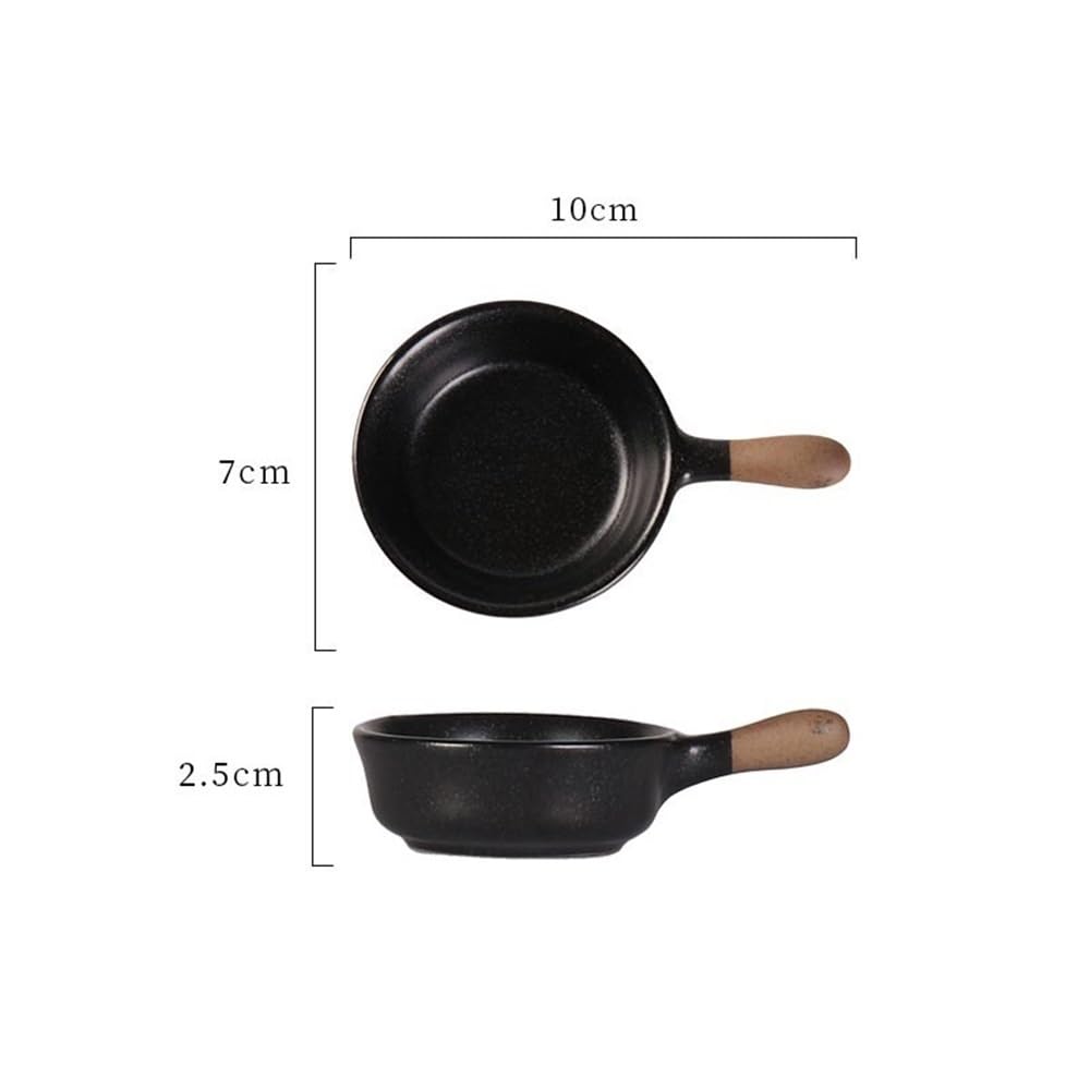 Piatto per salsa di soia con manico, 1 ciotola per salsa di soia, aceto, condimento e salsa di cottura, perfetto per immergere e servire
