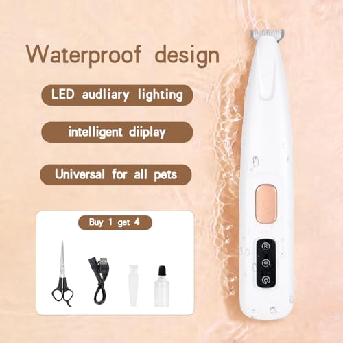 Hundeschermaschine,Pfotentrimmer für Hunde,Pfotentrimmer Mit LED-Licht,paw trim pro Hunde Haarschneidemaschine,Superleise, Elektrische Für Hunde Katzen,Pfoten, Augen,Ohren,Gesicht, Körper – Bild 4