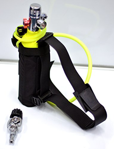 DXDiver Bailout Pony Bottle Diving Kit with Nylon Belt - Hose - 6 cf Tank - SPG Gauge - Regulator - Fill Adapter - Back Up Air Scuba Dive Egressor