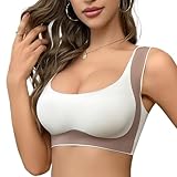 SilkSense Supportive Bras for Women No Underwire Seamless Wireless Bras with Support and Lift Comfort Full Coverage Bra with Soft Support Womens Bras, XL Beige