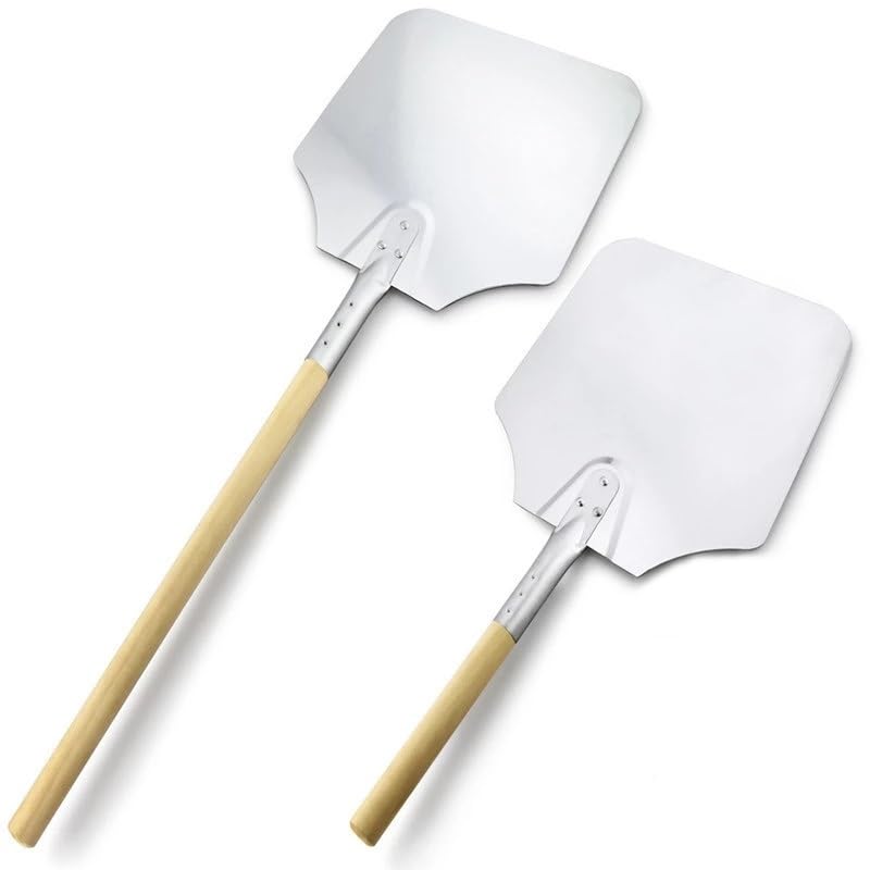 Pelle à Pizza Amovible en Aluminium, 127 cm, Manche Long, pour Four, Grill, Pain Maison, pâtisserie, ustensiles de Cuisine (Gris Clair, 12 pièces)