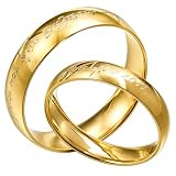 Gemini His & Her 18K Gold Filled Custom Engrave Anniversary Wedding Titanium Rings Set